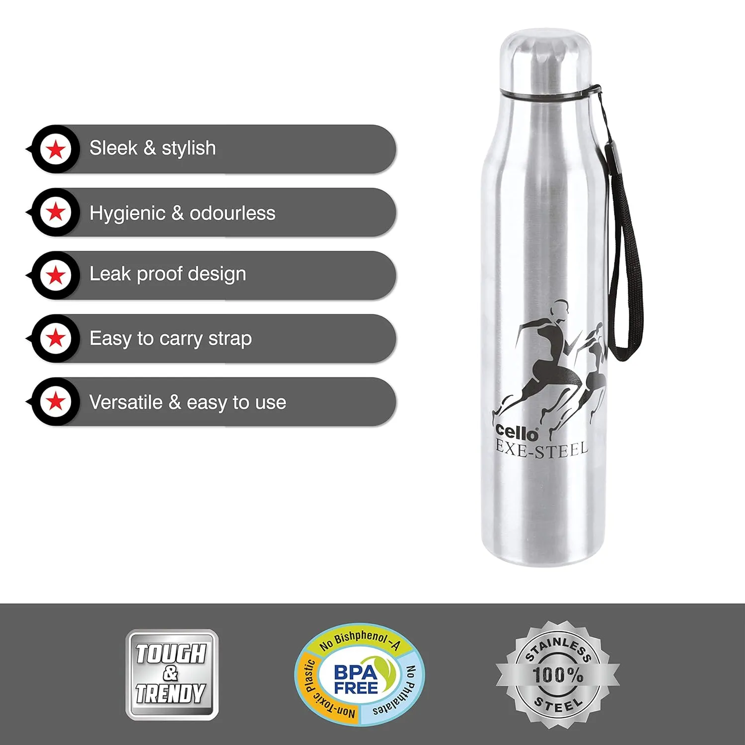 Cello Stainless Steel Water Bottle Set 4 - Image 3