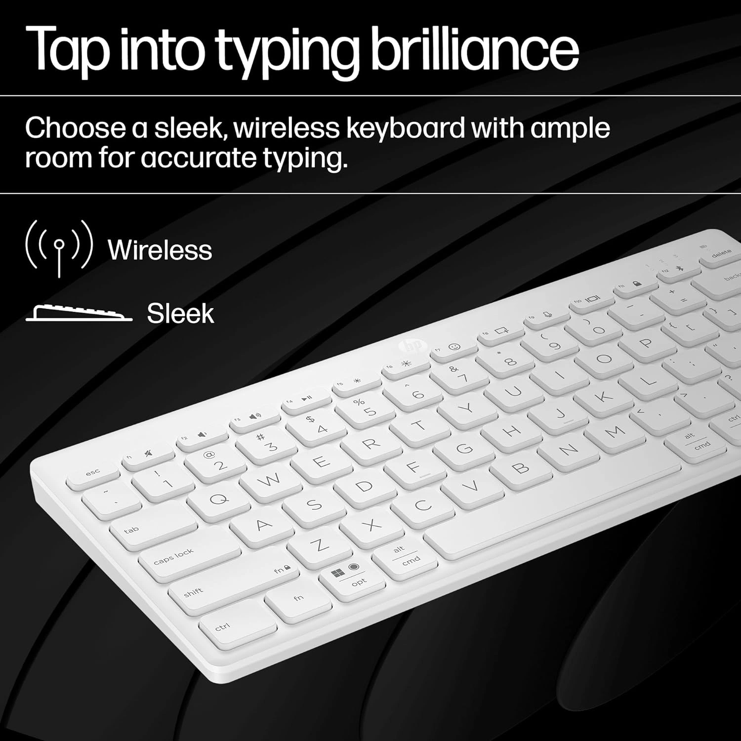 HP 350 Compact Multi-Device Bluetooth Laptop Keyboard (White) - Image 2