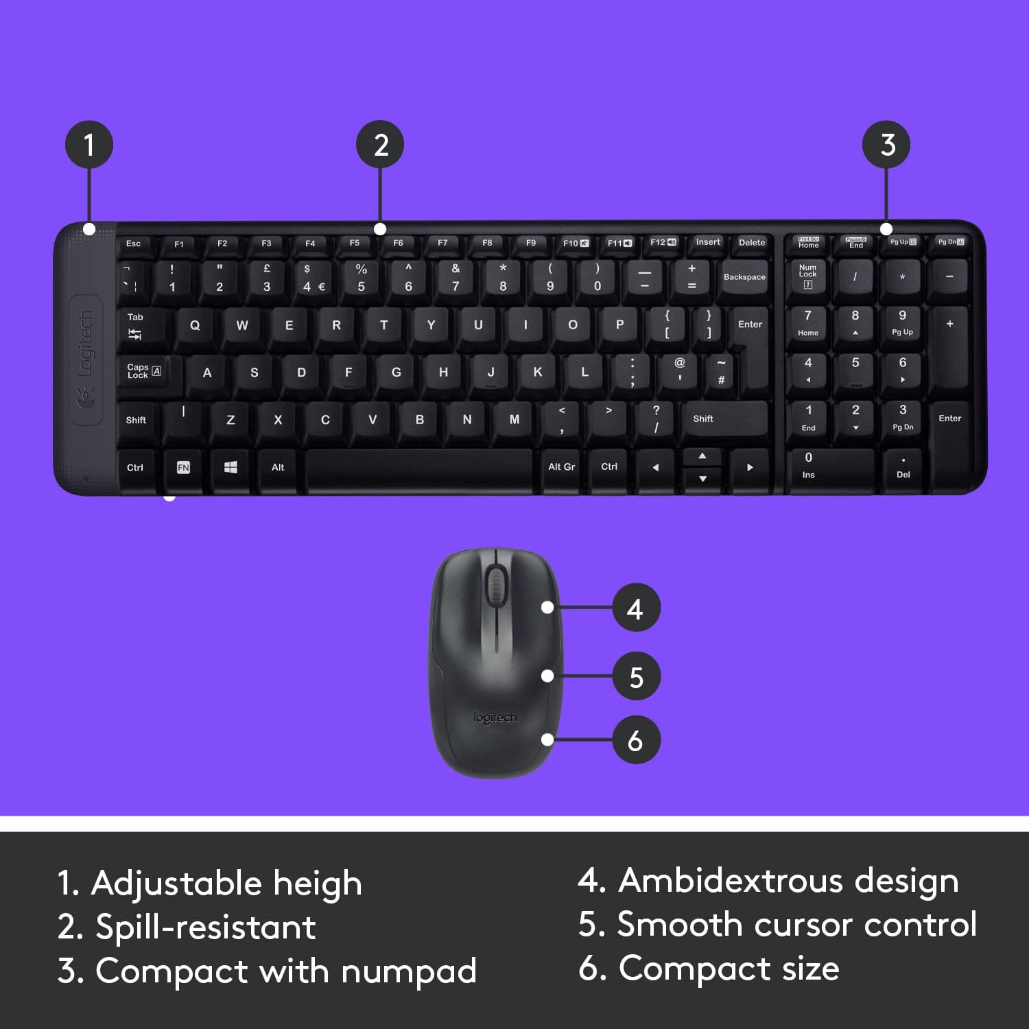 Logitech MK215 Wireless Mouse & Keyboard Combo,Black - Image 2