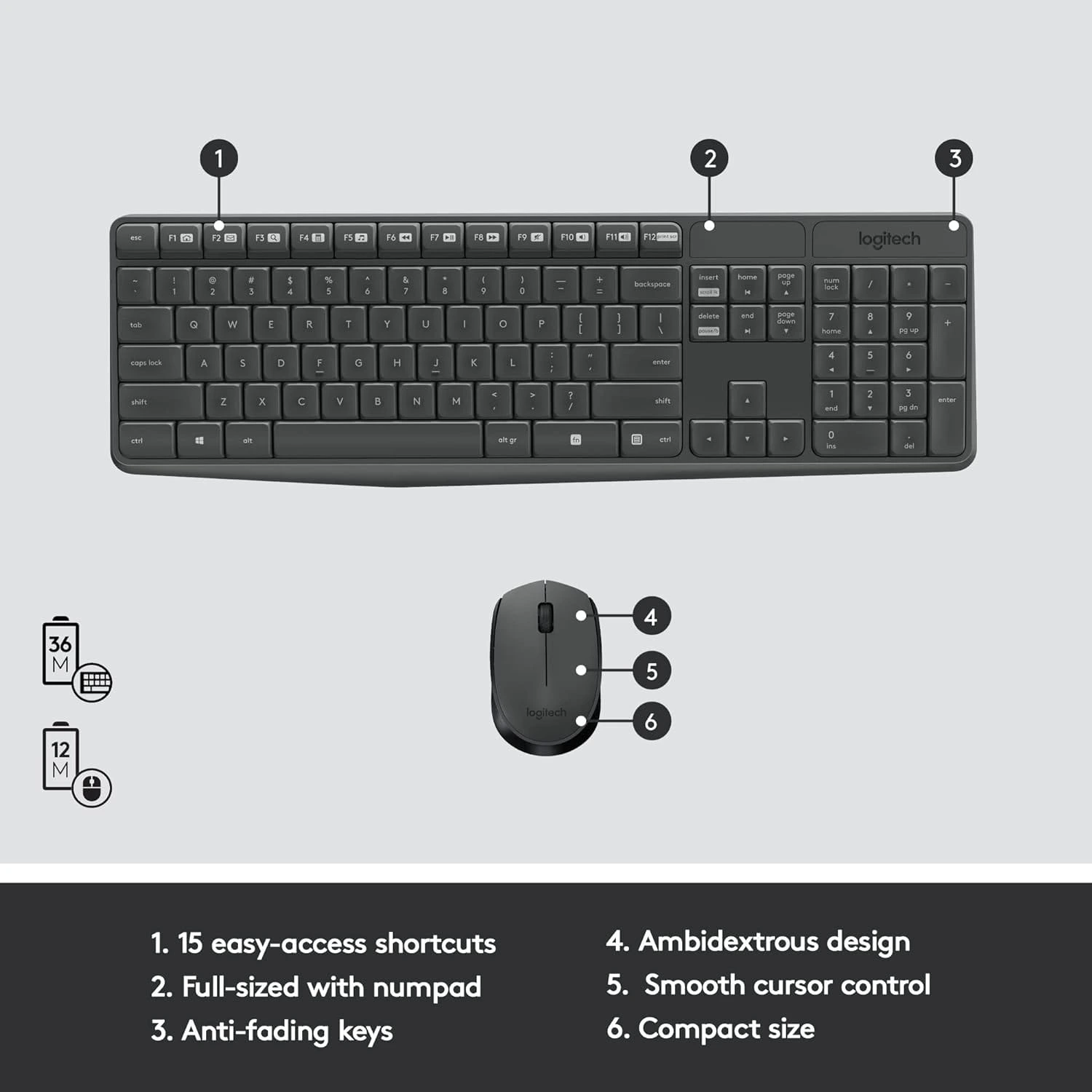 Logitech MK235 Wireless Mouse & Keyboard Combo - Image 3