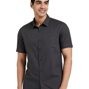 Classic Grey  Men's Cotton Half Sleeve Shirt