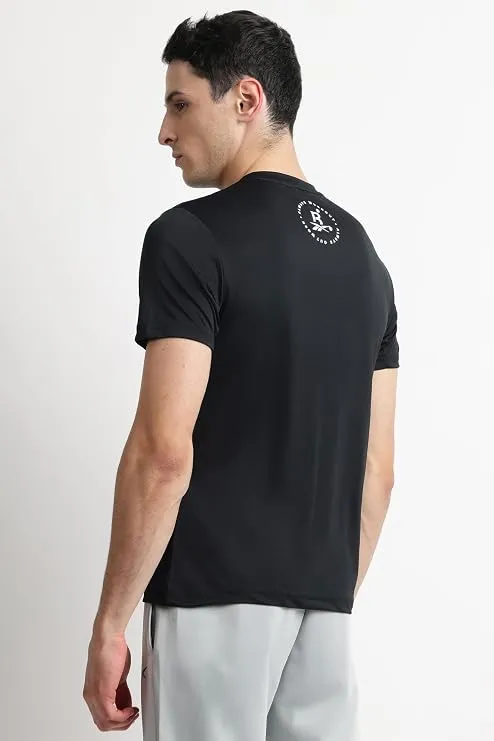 Black Men Half Sleeve Sports T-Shirt - Image 2