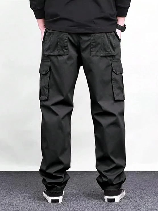 Black Men Cotton Cargo Pant - Image 3