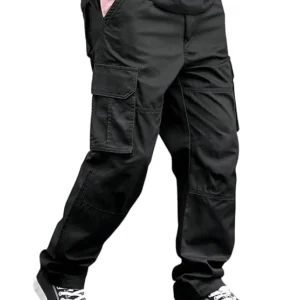 Black Men Cotton Cargo Pant