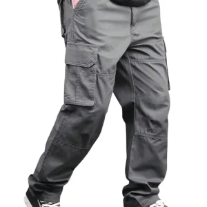 Grey Men Cotton Cargo Pant
