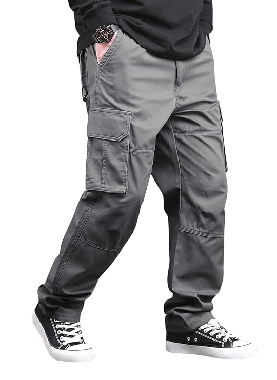 Grey Men Cotton Cargo Pant
