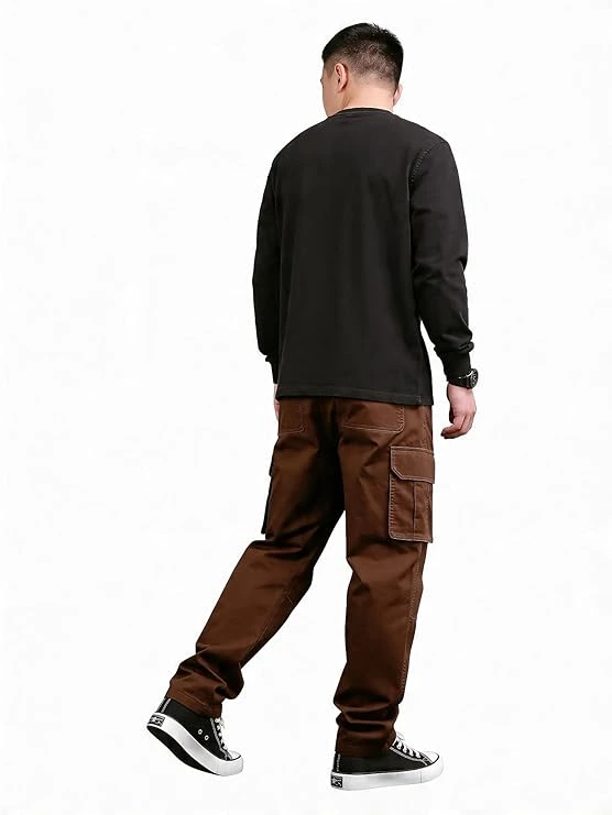 Brown Men Cotton Cargo Pant - Image 3