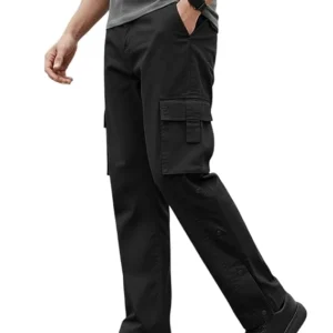 Black Men's Cotton Cargo Pants