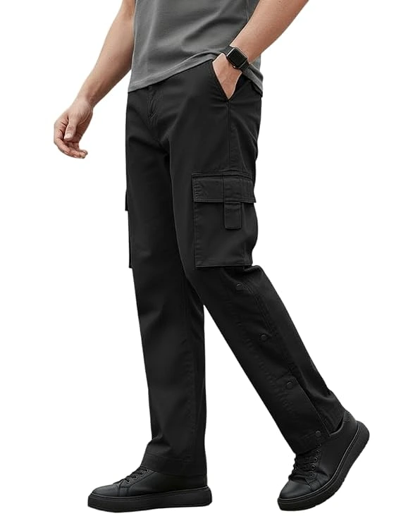 Black Men's Cotton Cargo Pants