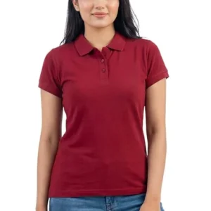 Maroon Women Collar Neck T-Shirt Top