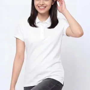 Classy White Collar Neck T-Shirt Top