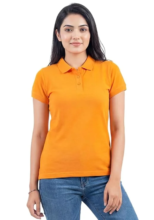 Mustard Women Collar Neck T-Shirt Top