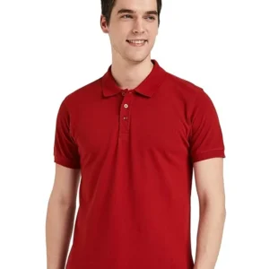Maroon Men Cotton Collar Tshirts