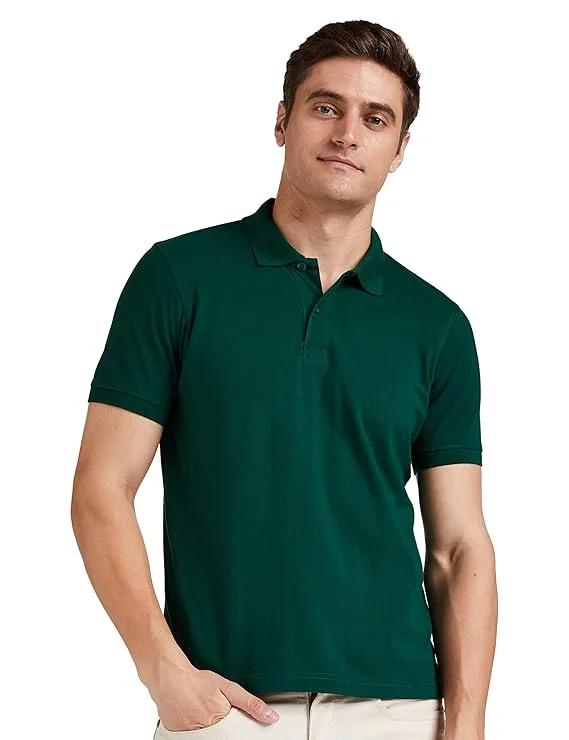 Green Men Cotton Collar Tshirts