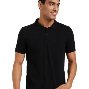 Black Men Cotton Collar Tshirts