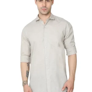 Grey Men's Cotton Casual Regular Fit Shirt